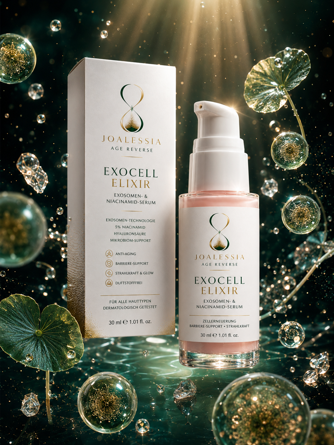 Joalessia Exocell Elixir Serum auf Marmor